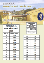 31/12/2025 - RÉSULTATS TOMBOLA MARCHÉ NOËL 2025